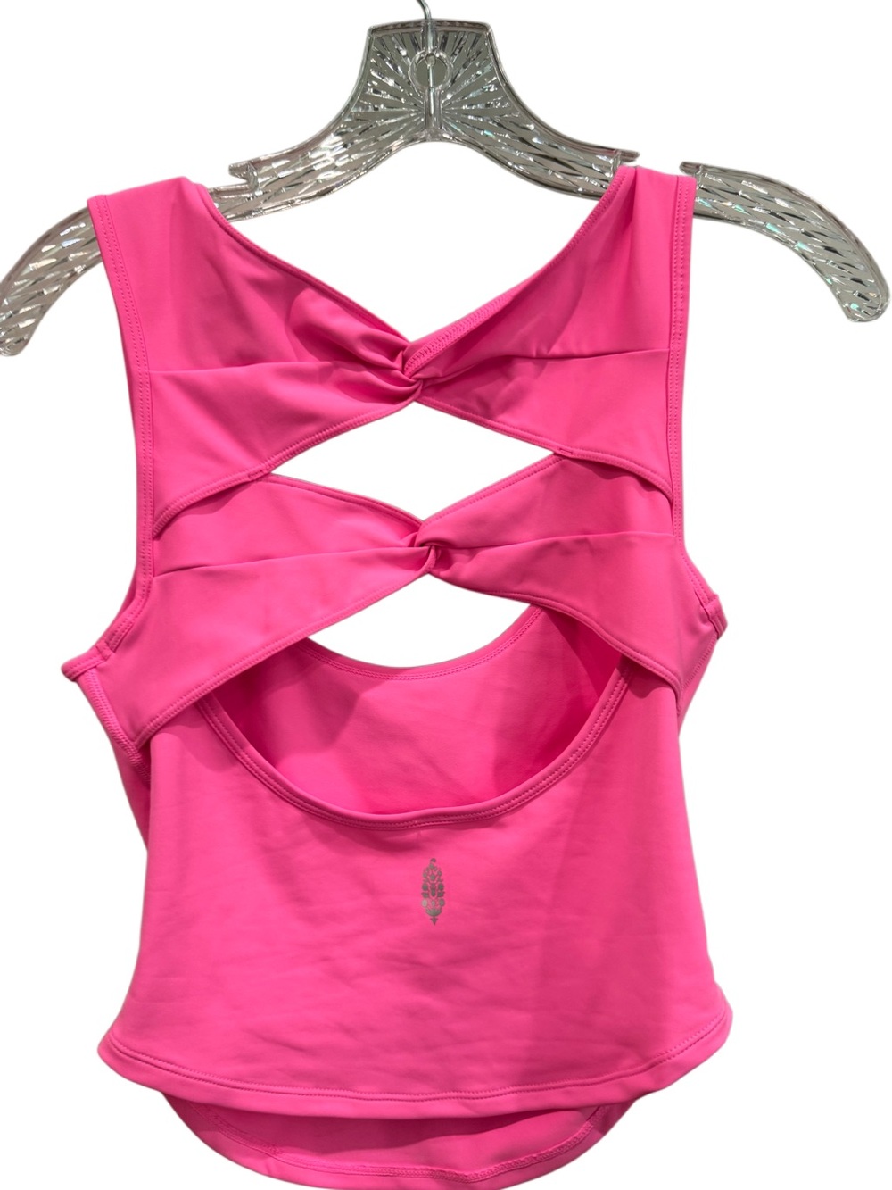 Free People Movement Hot Pink Cropped Tank Top with Open Back